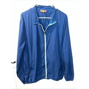 Redvanly Men's Size XL Full Zip Golf‎ Windbreaker Blue Nylon Spandex Jacket